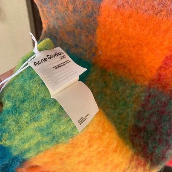 Acne Studios Mohair checked scarf - Picture 6 of 7